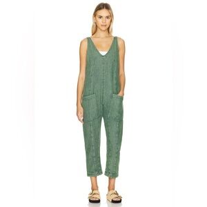 Free People high roller jumpsuit in green